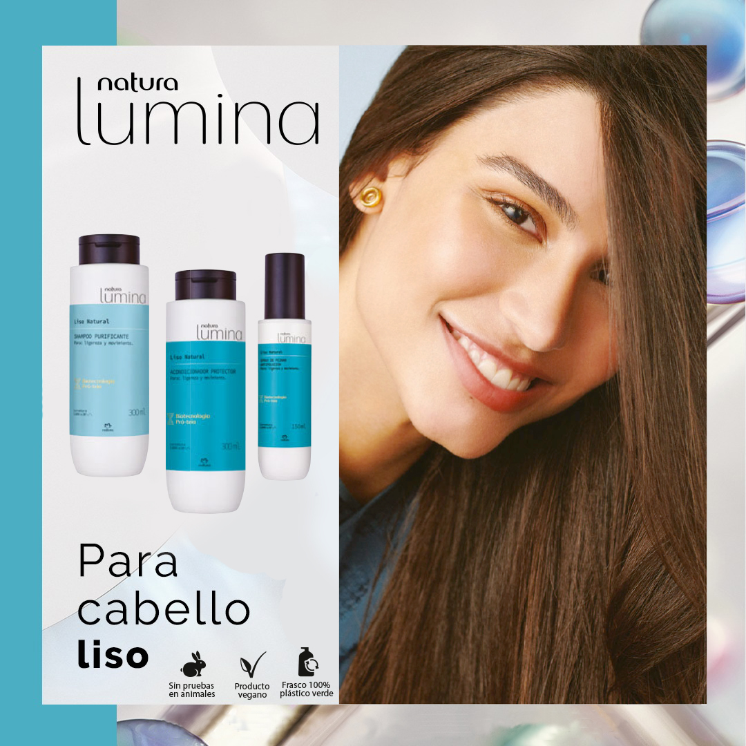 ▷ Shampoo Para Cabello Lacio / Liso Nueva Línea Natura Lumina